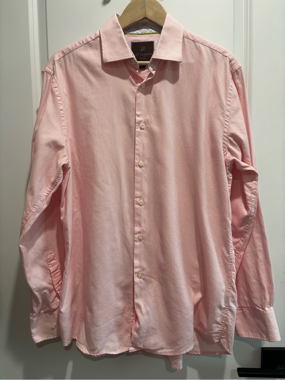 Men's Light Pink Long-Sleeve Dress Shirt by Tattersall